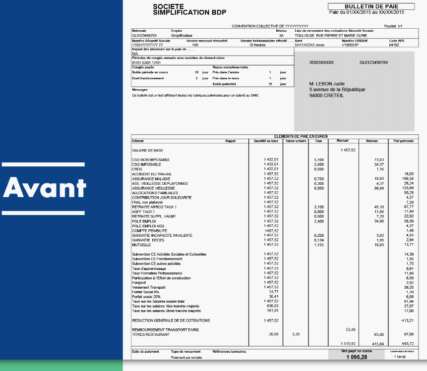 Fiche de paie simplifiée