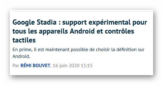 Stadia encore au stade expérimental Google Stadia support experimental