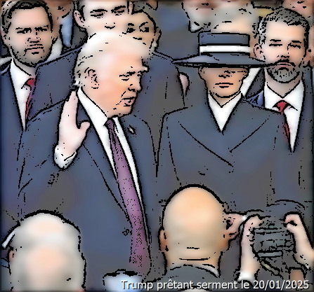 Photo de trump prêtant serment