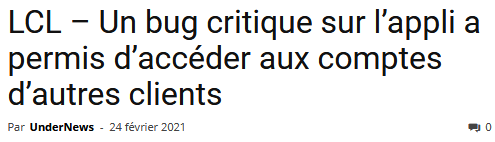 Bug sur l'appli mobile de LCL