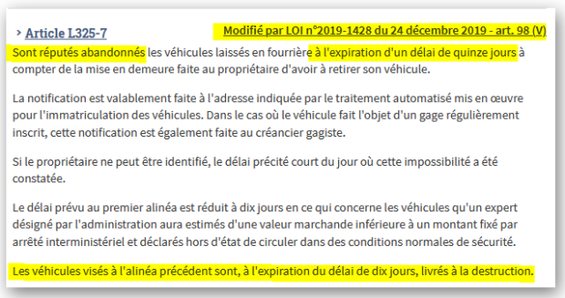 Img code de laroute art 325-7 nouveau