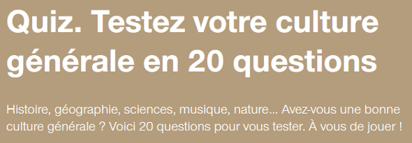 Image proposant un quiz