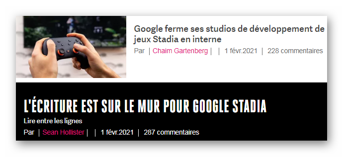 Google annonce la fermeture de ses studios de développement de jeux